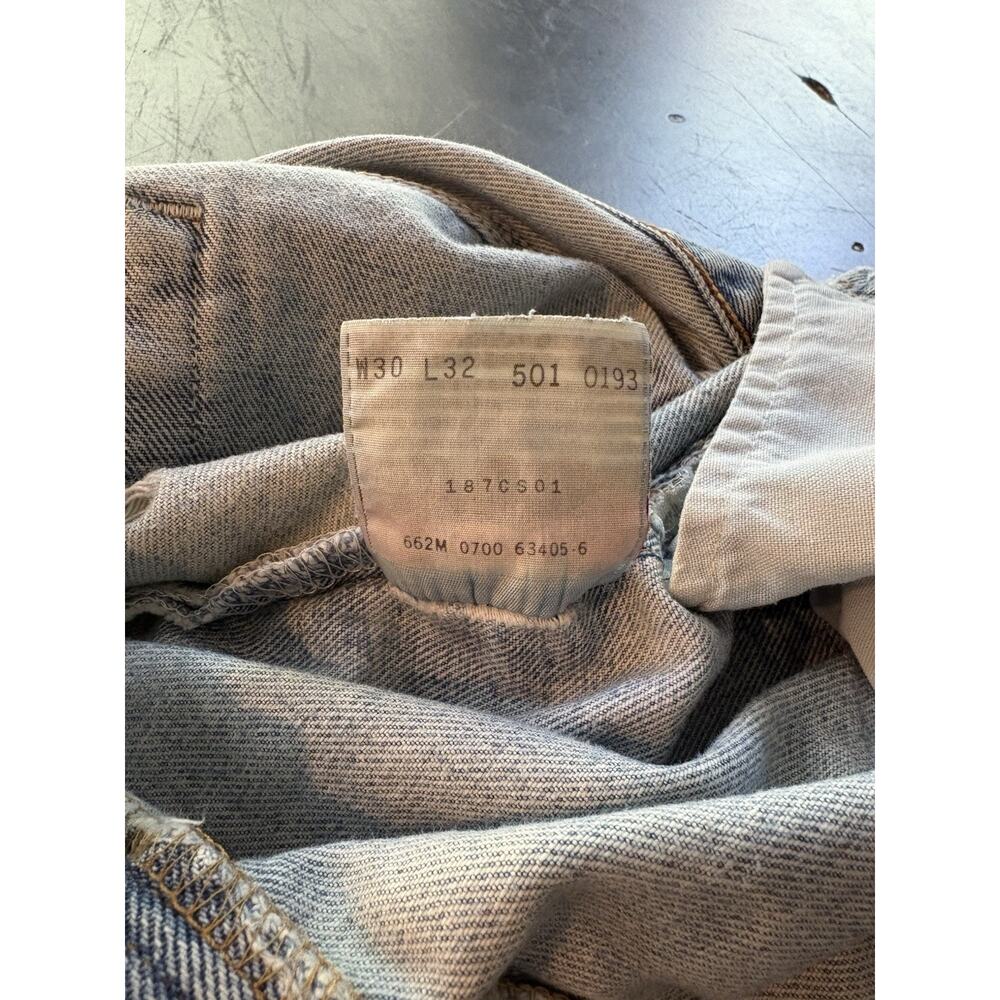 Vintage Levi's 501 Jeans size W30 L32 Made in Brazil 501-0193 Distressed Button - Picture 11 of 14